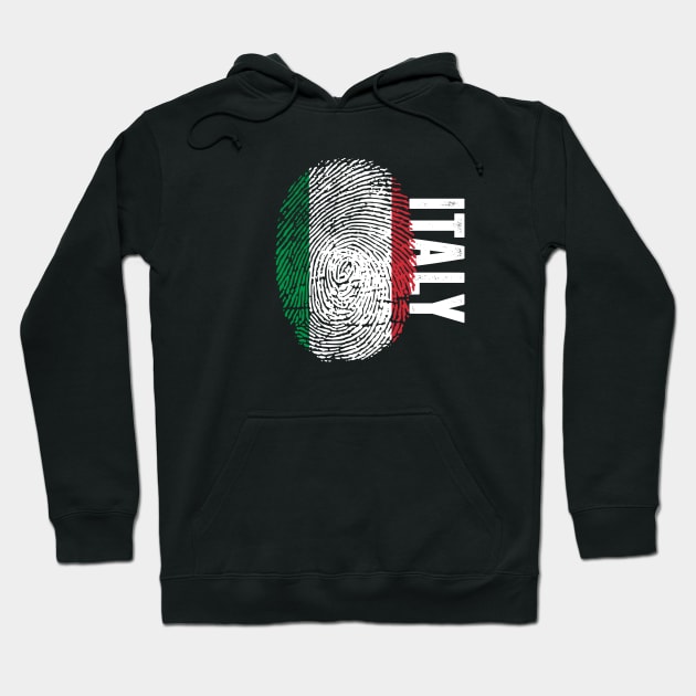 Italy Flag Fingerprint My Story DNA Italian Hoodie by Your Culture & Merch